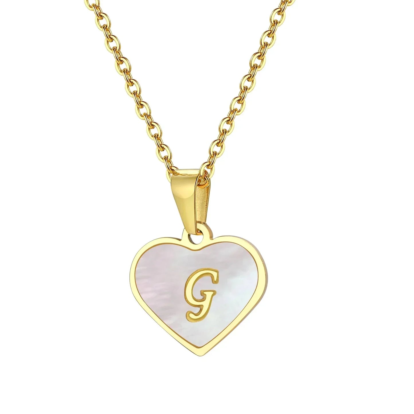 Custom Engraved 18k Gold Pearl Heart Necklace