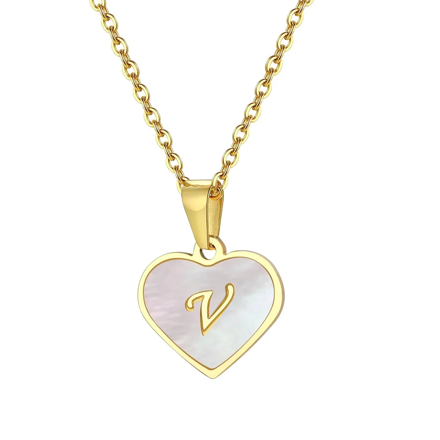 Custom Engraved 18k Gold Pearl Heart Necklace