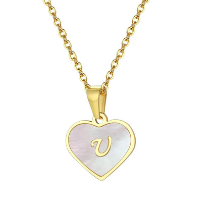 Custom Engraved 18k Gold Pearl Heart Necklace