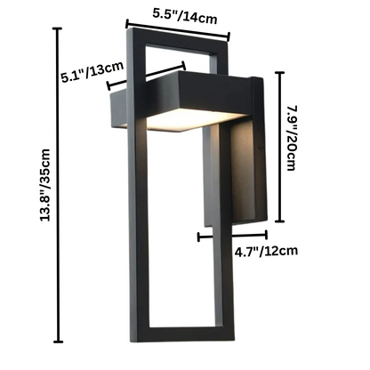 Contemporary Weatherproof Black Metal Wall Lamp - Luxicro