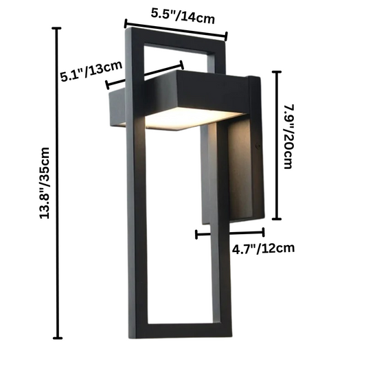 Contemporary Weatherproof Black Metal Wall Lamp - Luxicro