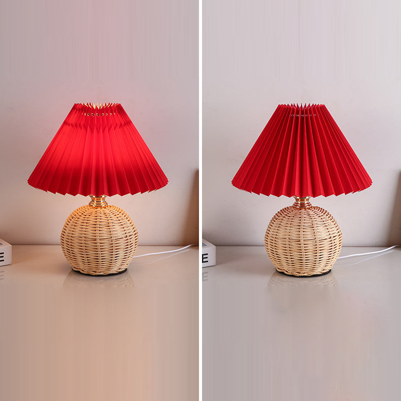 Warm Glow Table Lamp with Fabric Shade