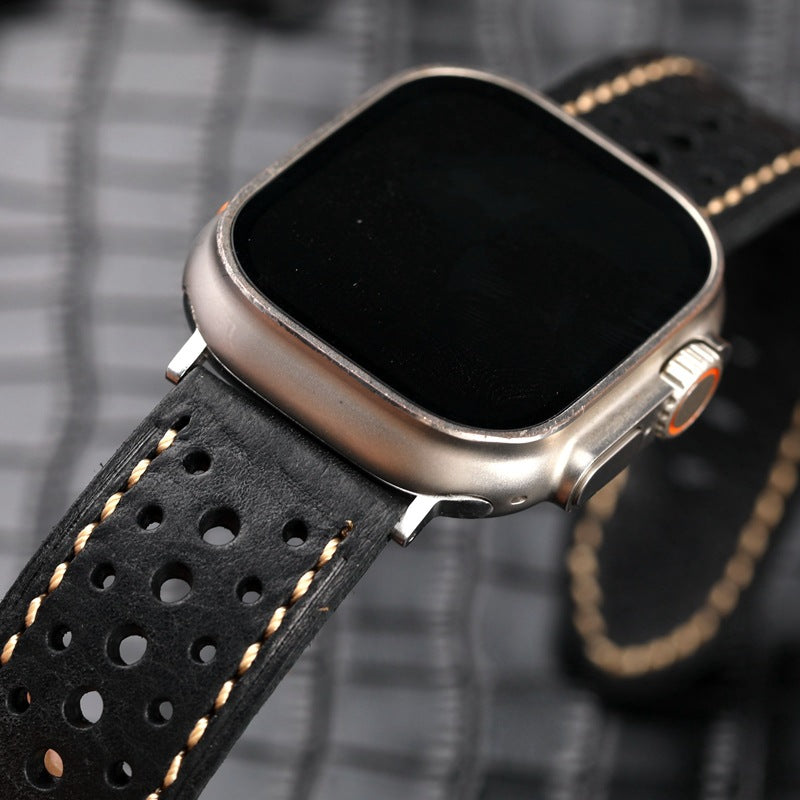 Classic Leather Sports Watch Strap