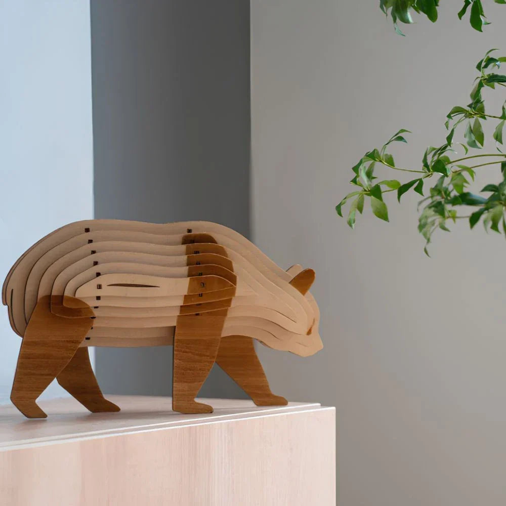 Rustic Wood Animal Desk Light