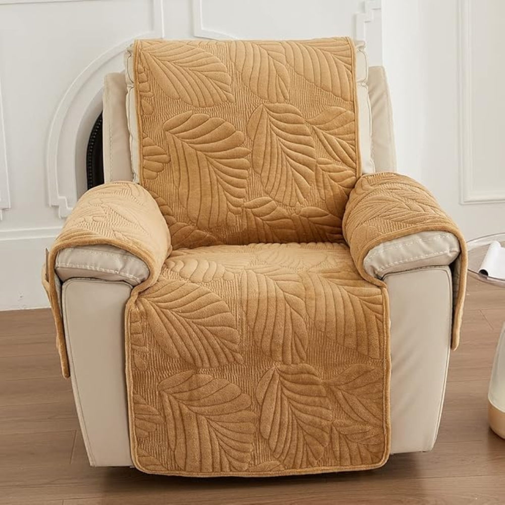 Green Leaf Print Armchair Slipcover