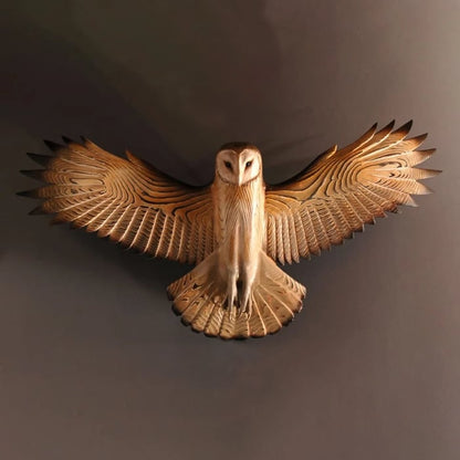 Rustic Wooden Owl Decor Wall Hanging - Luxicro