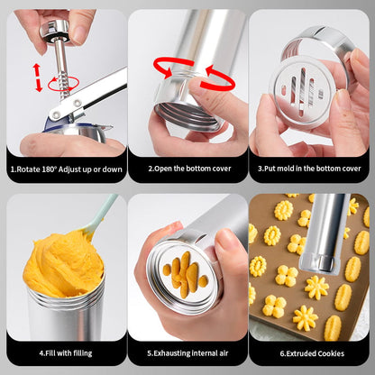 Ultimate Cookie Press Set with 20 Shapes and Tips