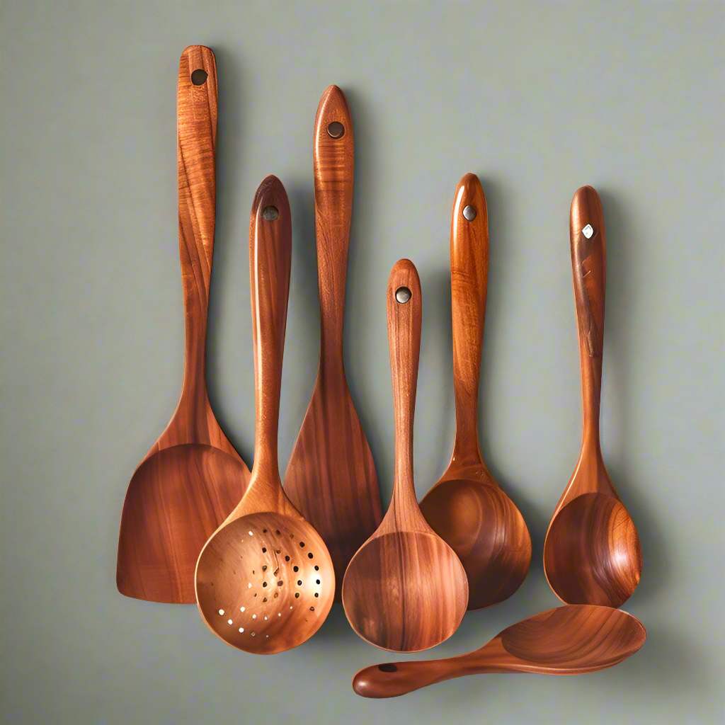 Natural Wooden Cooking Utensil Set