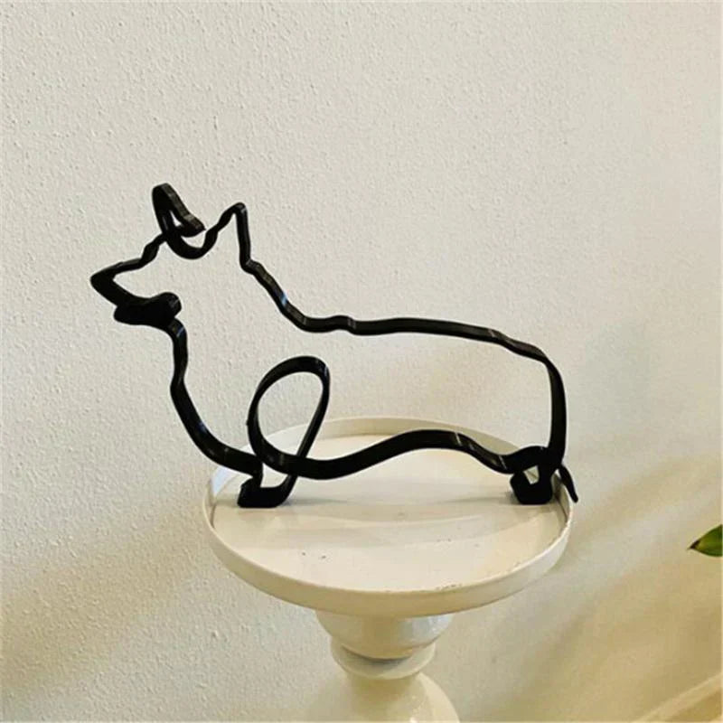 Cute Dog Statue Animal Figurine Decoration