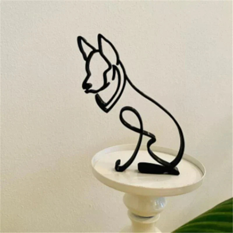 Cute Dog Statue Animal Figurine Decoration