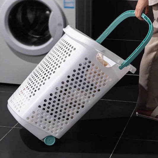 Big Wheel Laundry Hamper Cart Basket - Luxicro