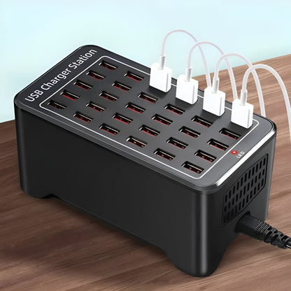 Premium 30 Port USB Charger Station with Fast Charge - Luxicro