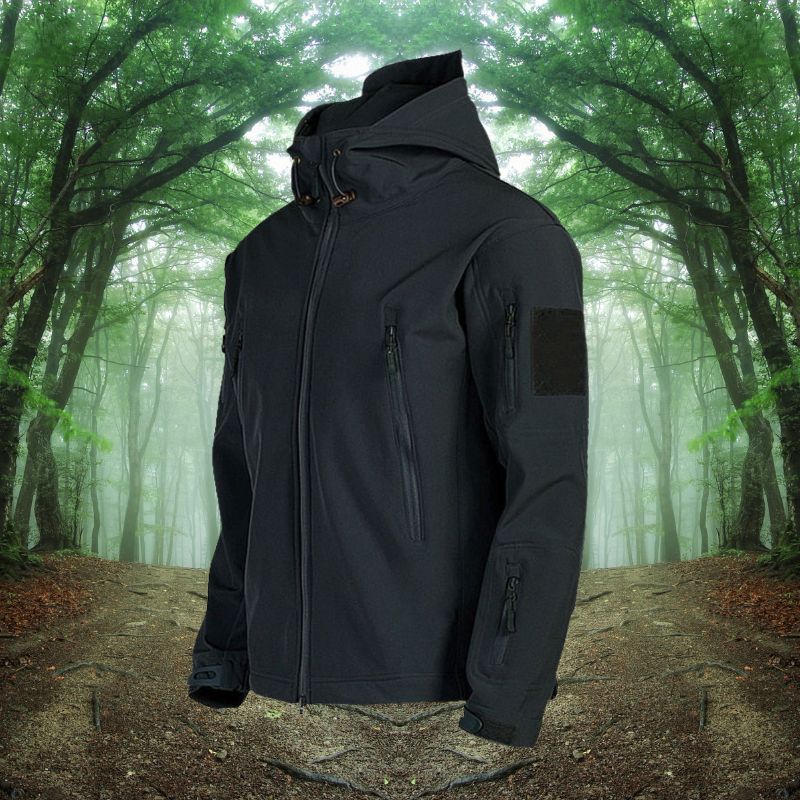 Durable Mens Tactical Rain Jacket Poly Blend - Luxicro