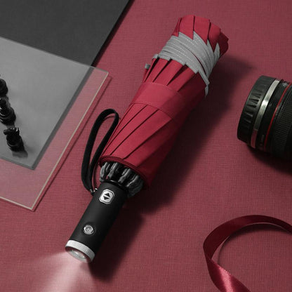 Compact Windproof Umbrella with Reflective Strip
