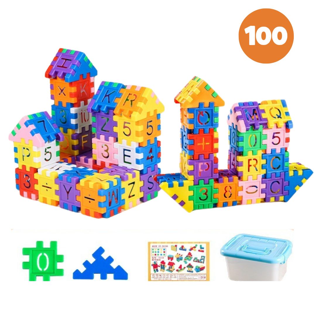 Educational Wooden Math Building Blocks - Luxicro