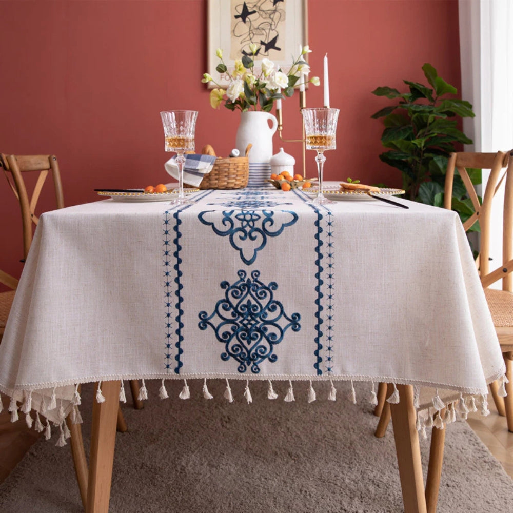 Elegant Embroidered Dining Tablecloth - Luxicro