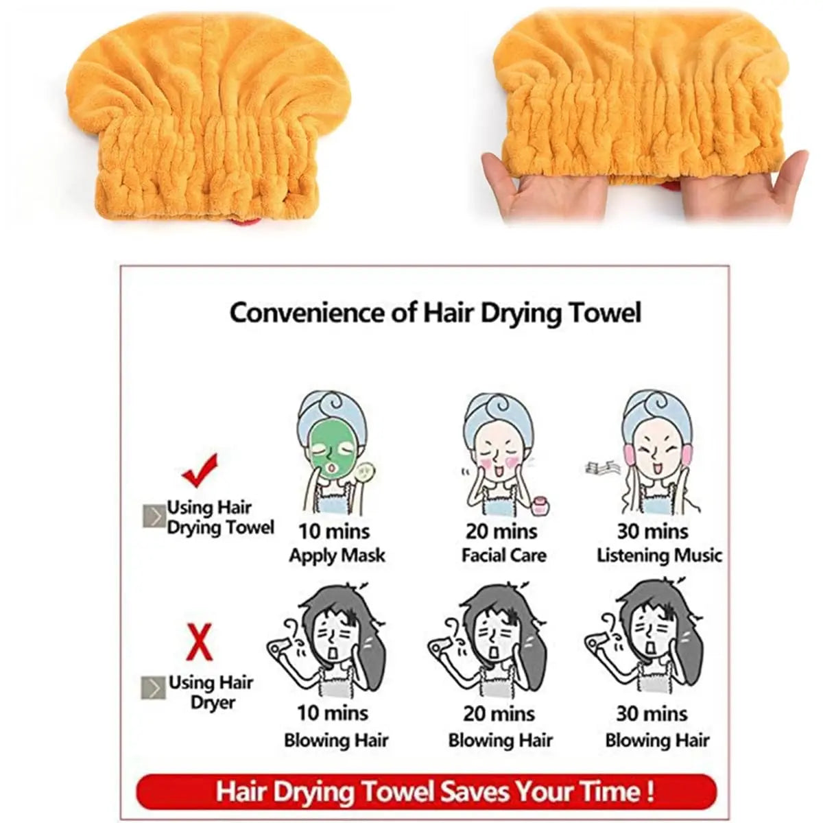 Quick Dry Microfiber Hair Wrap Towel