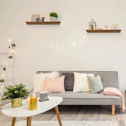 Rustic Wooden Wall Mounted Shelves - Space Saving