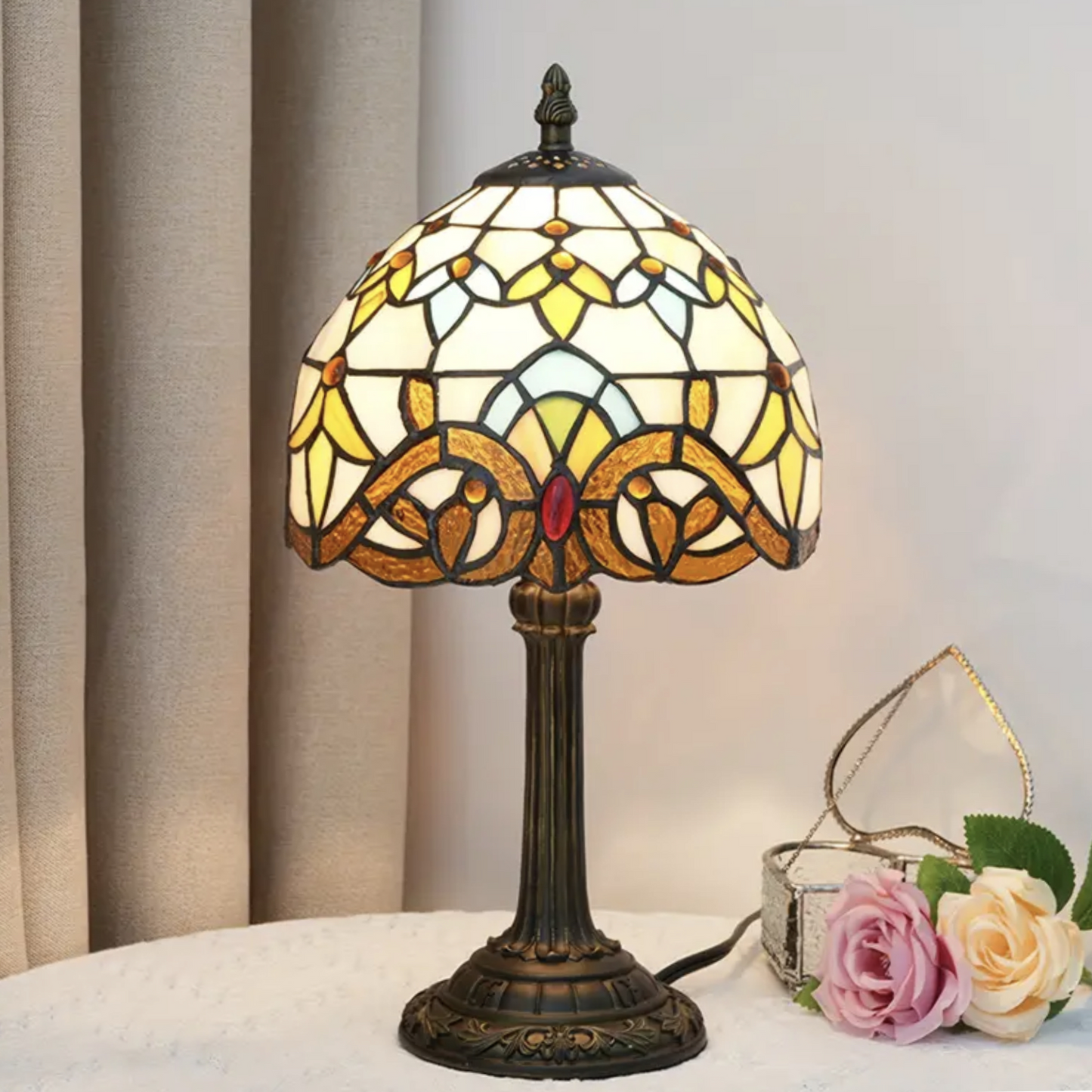 Beautiful Colorful Glass Desk Lamp for Warm Home Lighting