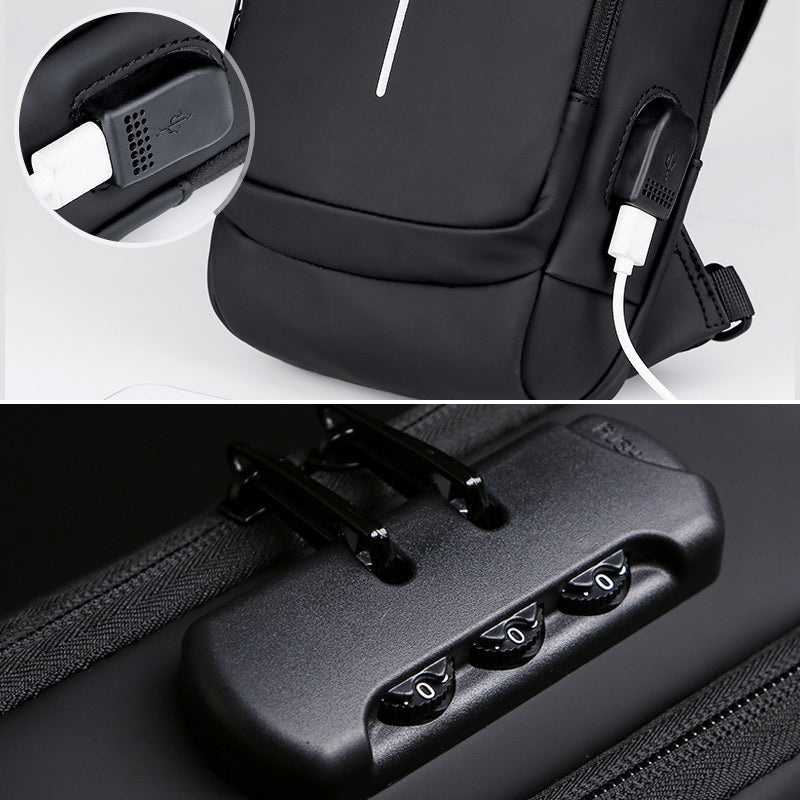 Secure Water Resistant Travel Sling Backpack