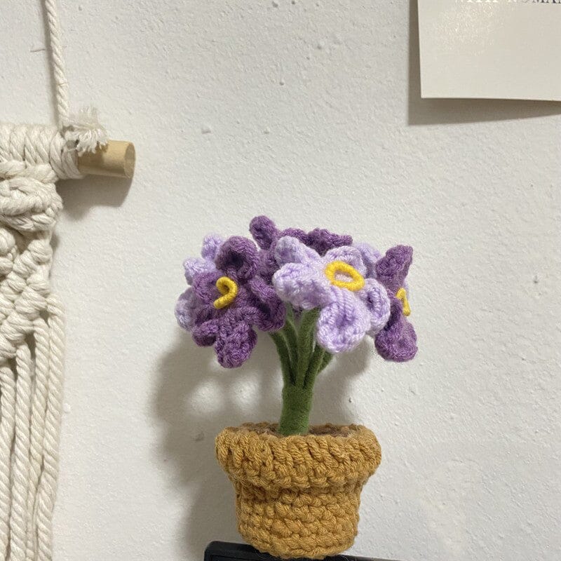 Colorful Hand Knit Flower Decor