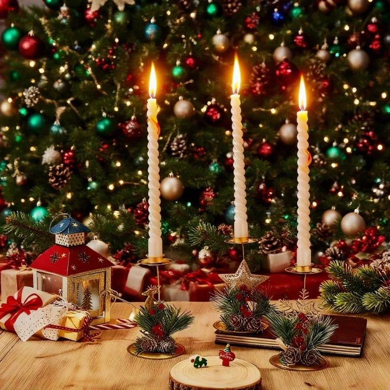 Warm Festive Metal Candle Holder