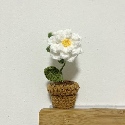 Colorful Hand Knit Flower Decor