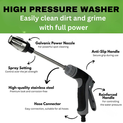 Heavy Duty Garden Hose Pressure Washer Nozzle - Luxicro