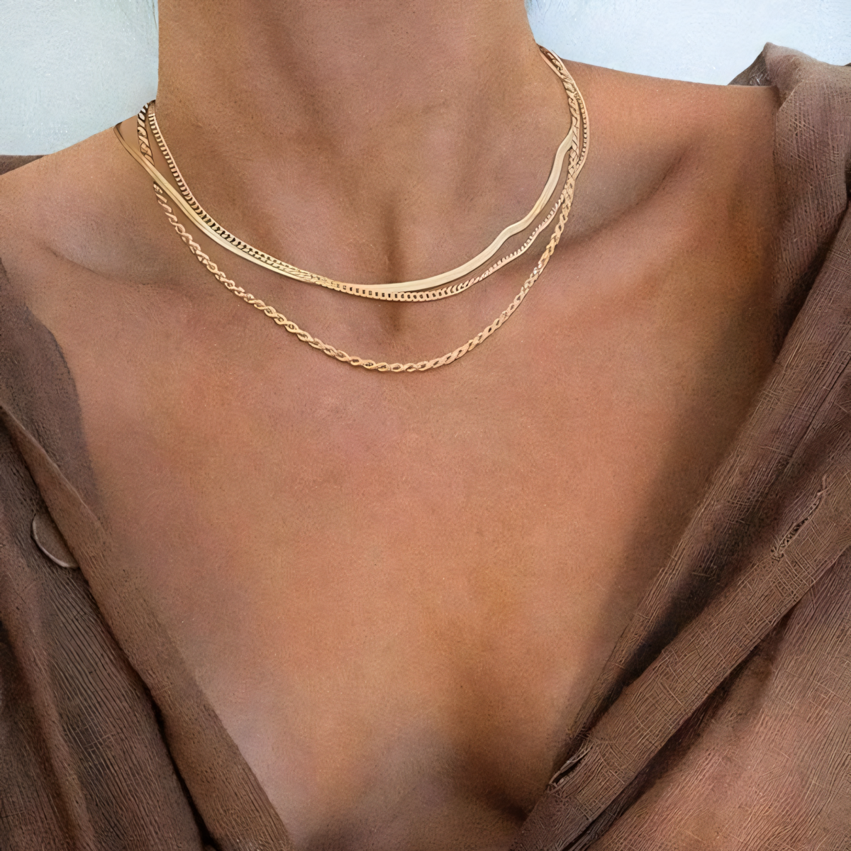 Classic 3 Piece Layered Necklace Set - Luxicro