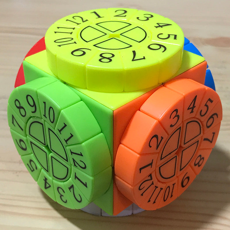 Fun 3D Brain Teaser Cube with Colorful Spinning Wheels - Luxicro