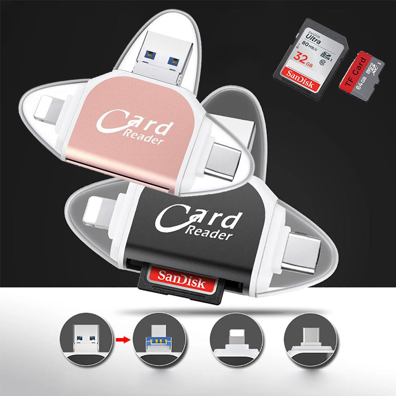4-in-1 USB Multi Card Reader Adapter