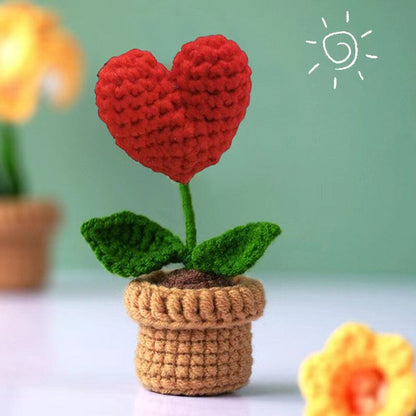 Colorful Hand Knit Flower Decor