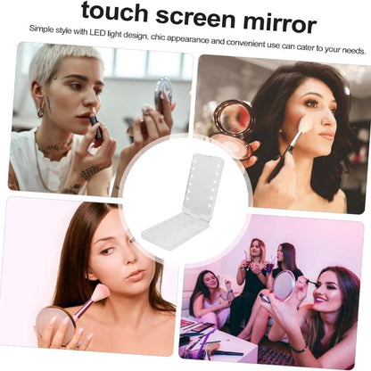 Travel Makeup Brush Set with Built-in Light