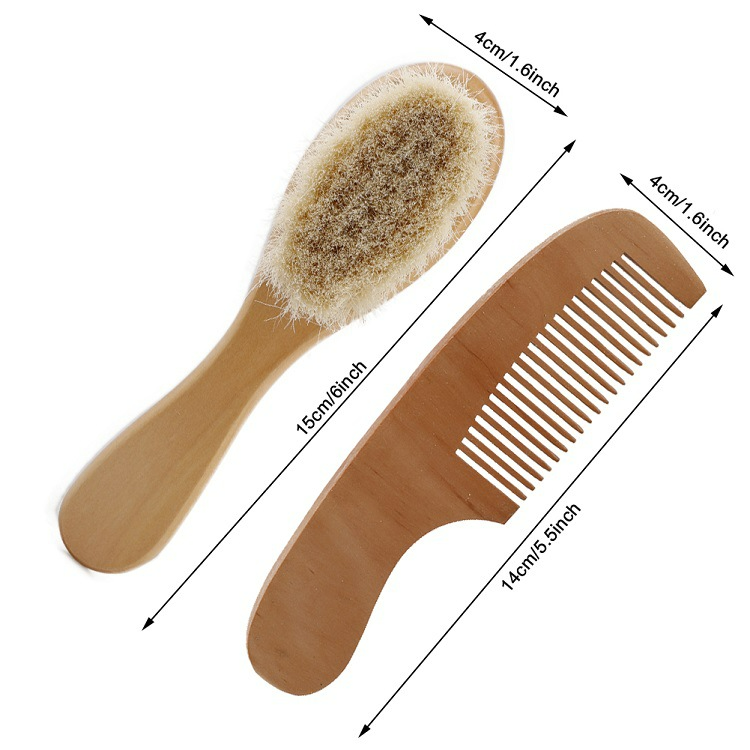 Gentle Baby Hairbrush and Comb Set for Newborns - Luxicro