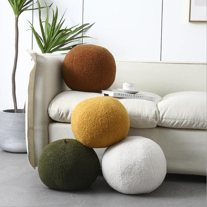 Soft Round Textured Throw Pillow - Luxicro