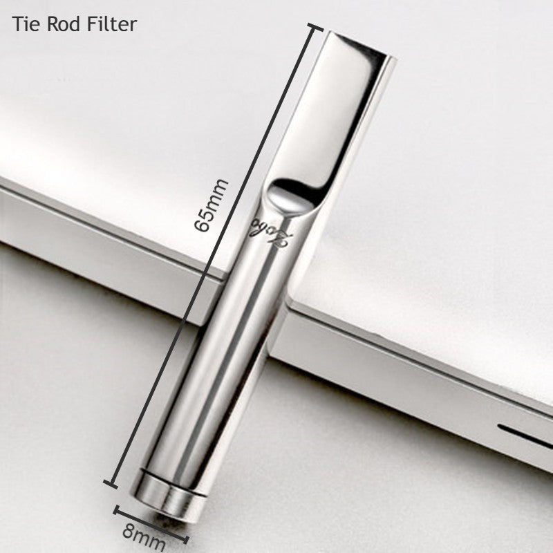 Refillable Silver Cigarette Holder with Tar Trap Filter - Luxicro