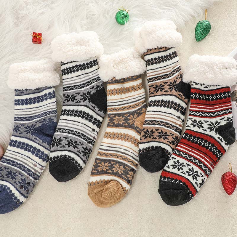 Cozy Plush Cashmere Slipper Socks for Home