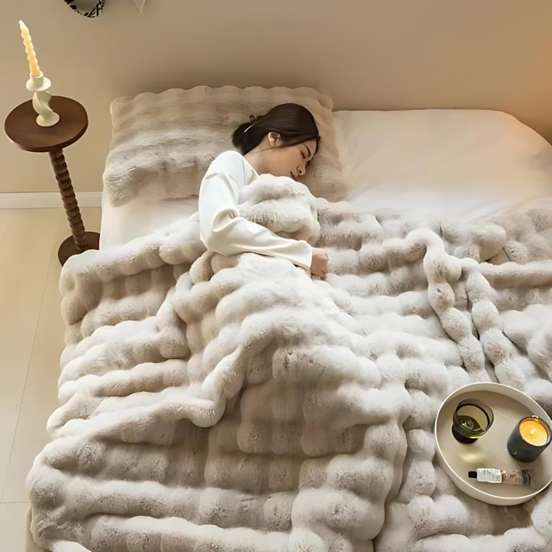 Cozy Fake Fur Warm Throw Blanket