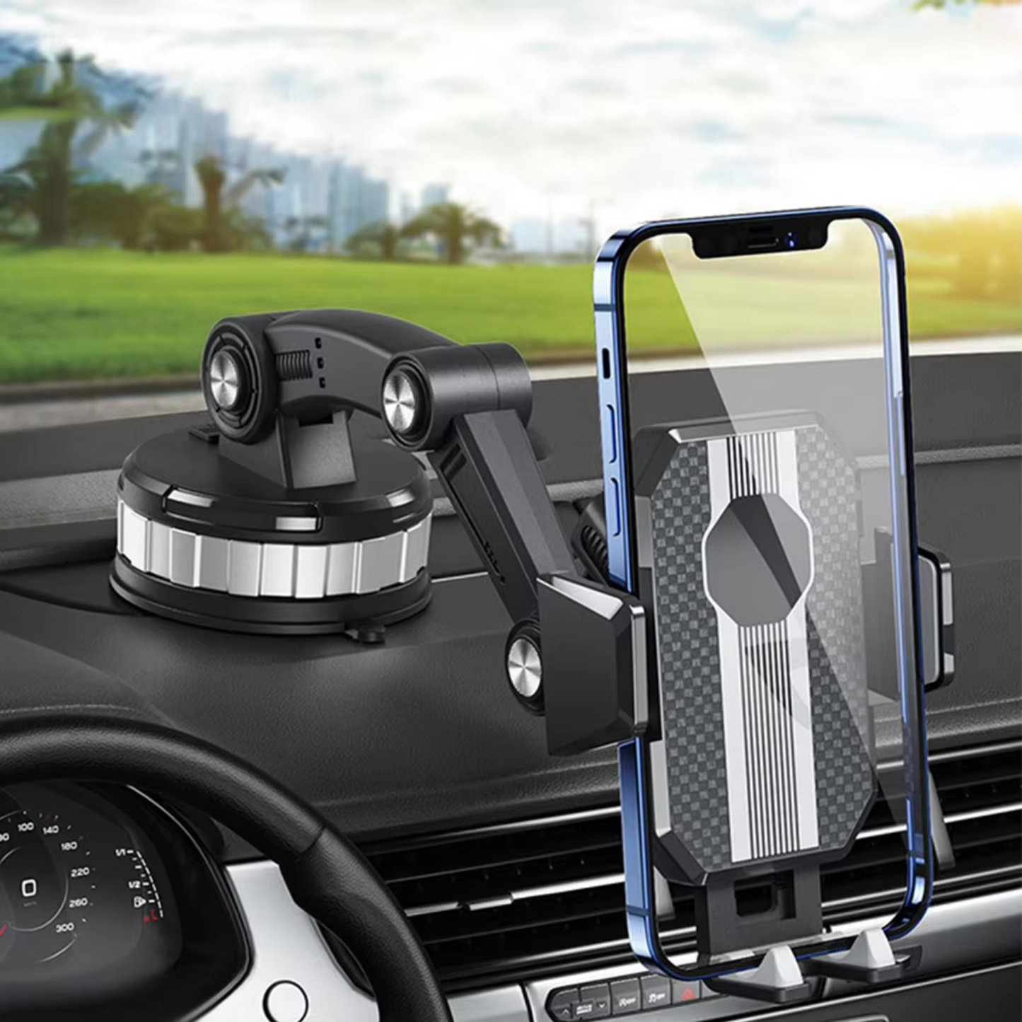 Strong Suction Phone Holder with Adjustable 360° Spin - Luxicro