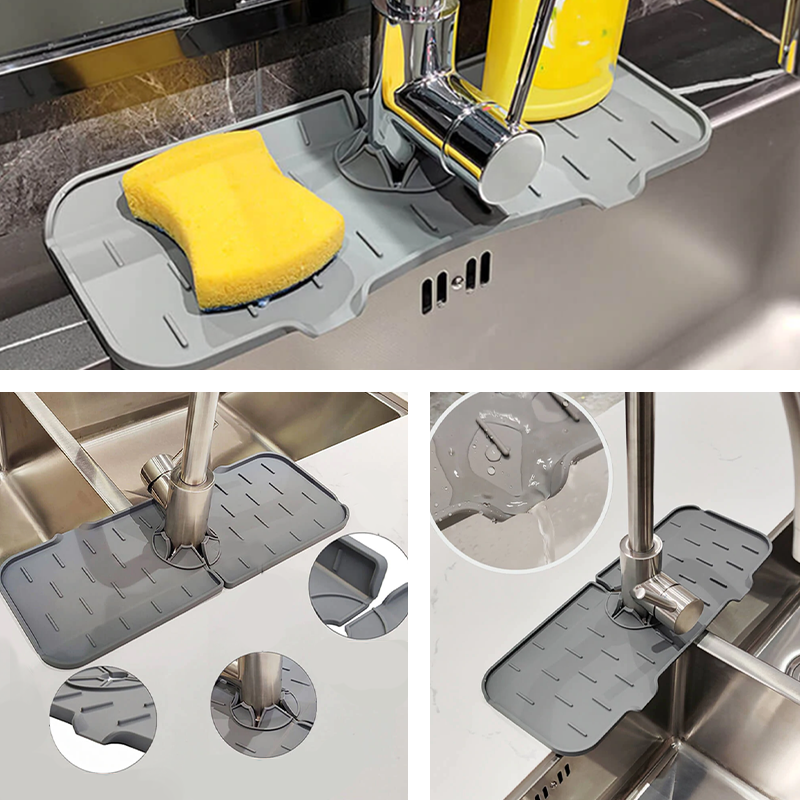 Waterproof Faucet Drip Tray Silicone Catcher Mat