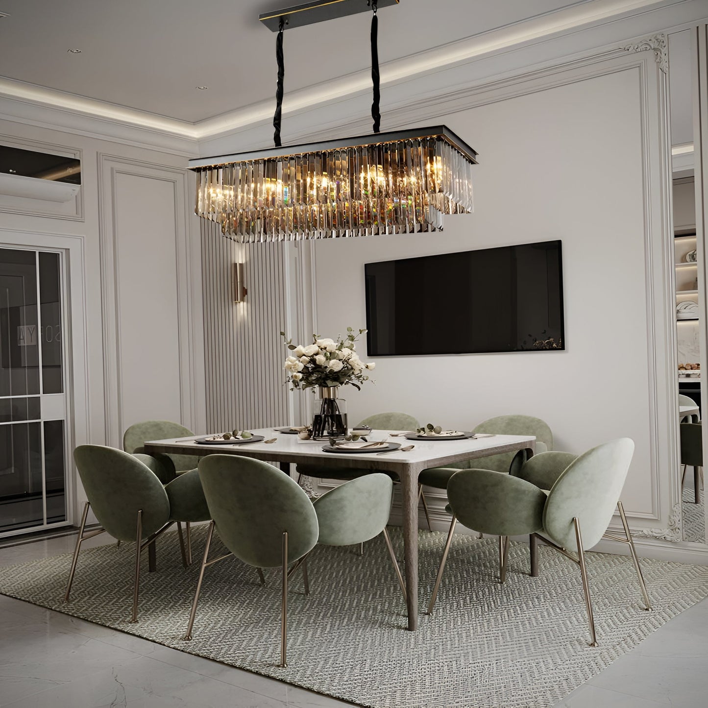 Luxurious Crystal Drop Chandelier With Hanging Gems - Luxicro