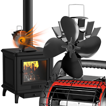Powerful 4-Blade Wood Stove Fan - Luxicro