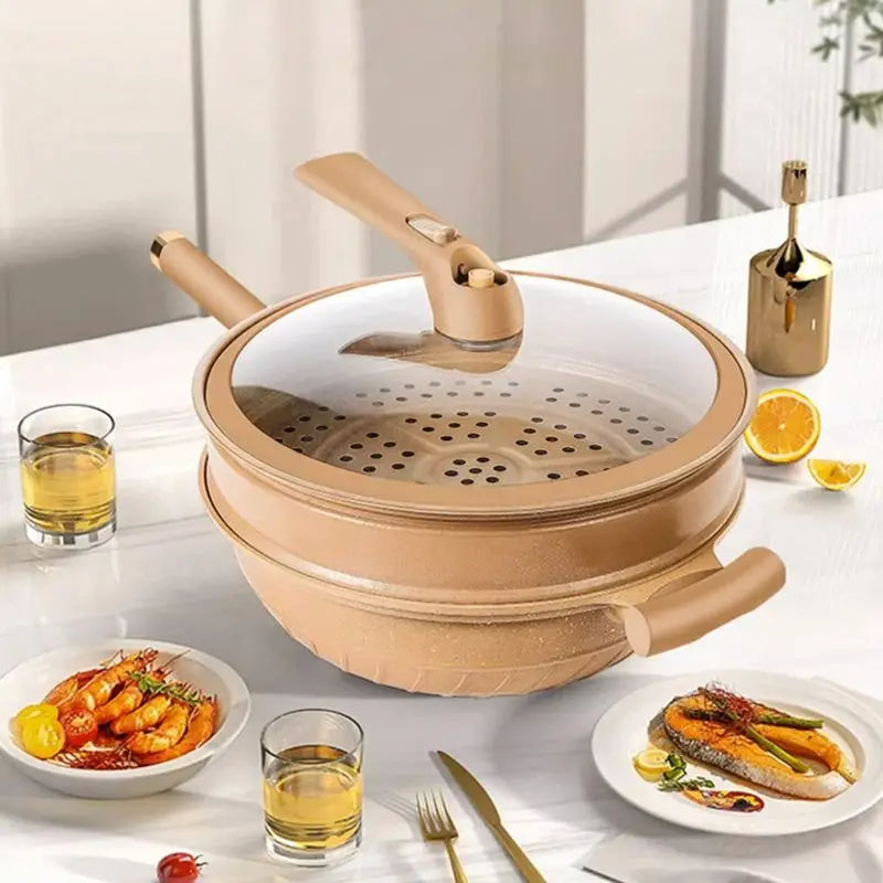 Quick Cook Fry and Steam Kitchen Set - Luxicro