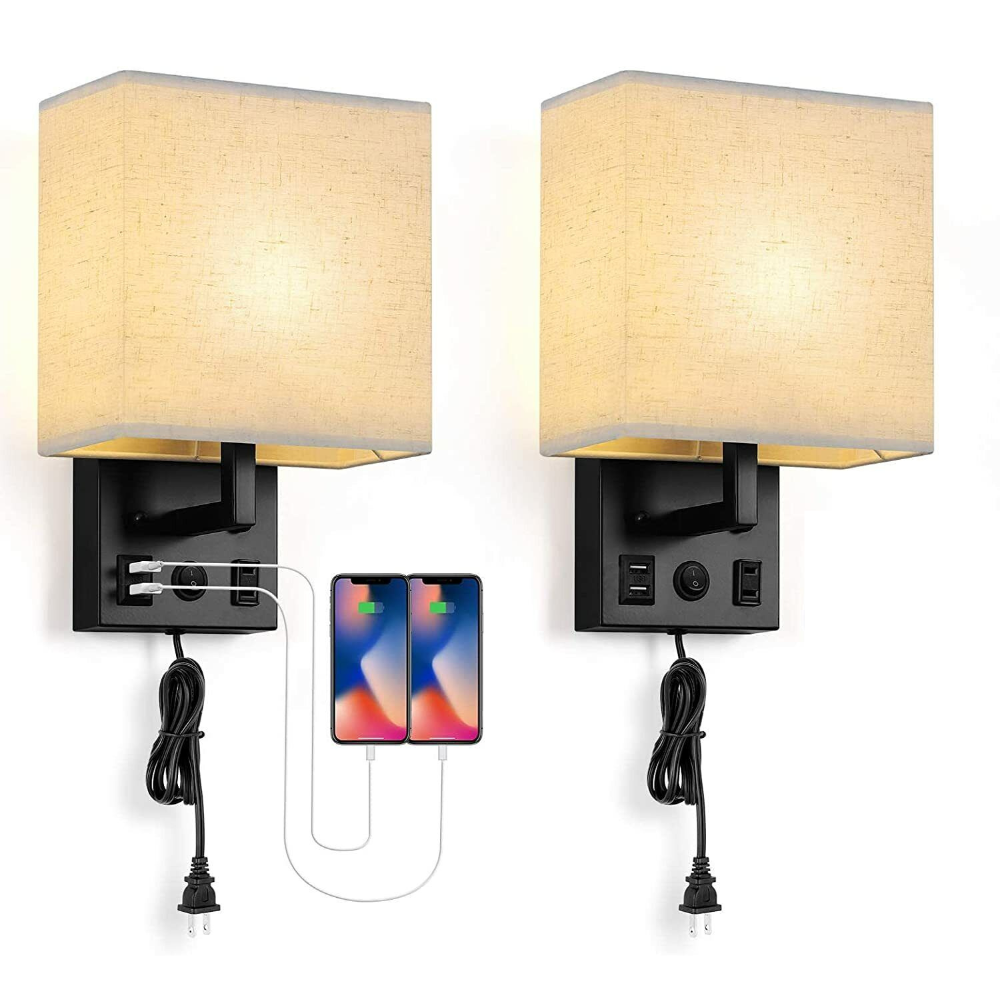 Elegant Bedroom Wall Light Sconce With 2 Free Bulbs - Luxicro