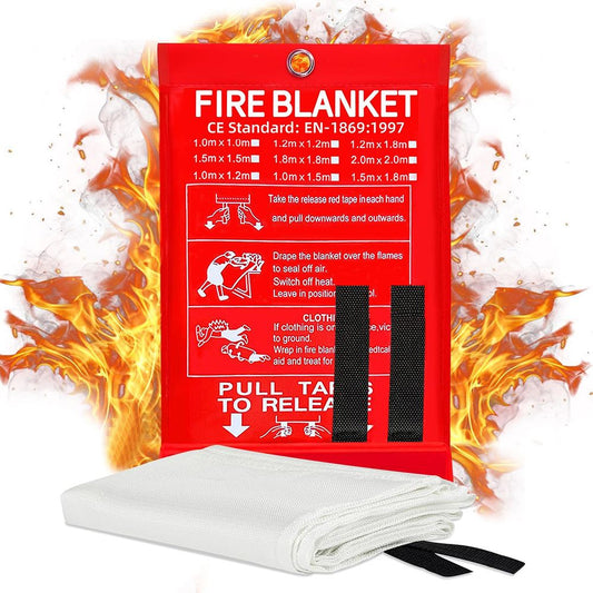 2-Pack Emergency Fire Blankets Flame Resistant Safety Covers - Luxicro