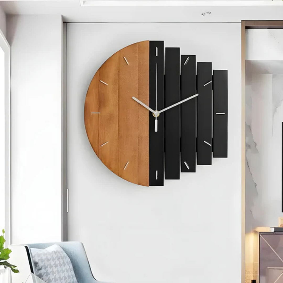 Big Rustic Wood Wall Clock For Home Decor - Luxicro