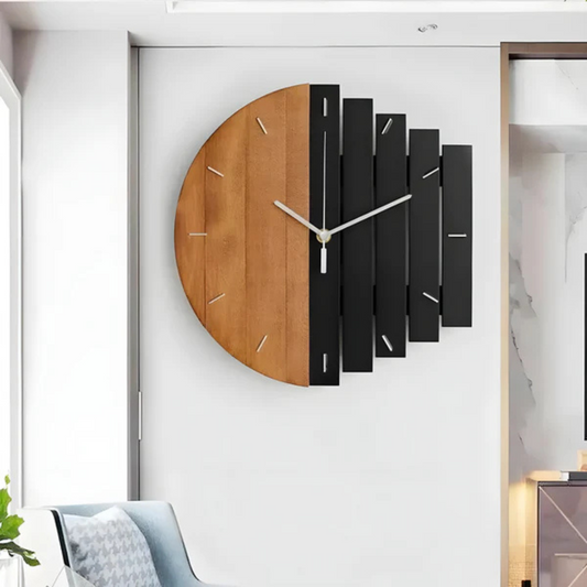 Big Rustic Wood Wall Clock For Home Decor - Luxicro