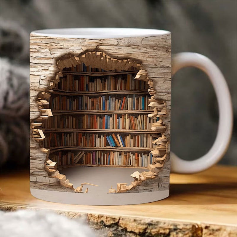 Vibrant Library Style Coffee Mug