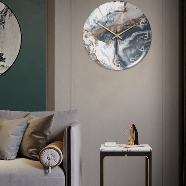 Elegant Silent Marble Wall Clock