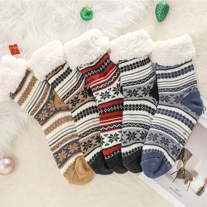 Cozy Plush Cashmere Slipper Socks for Home